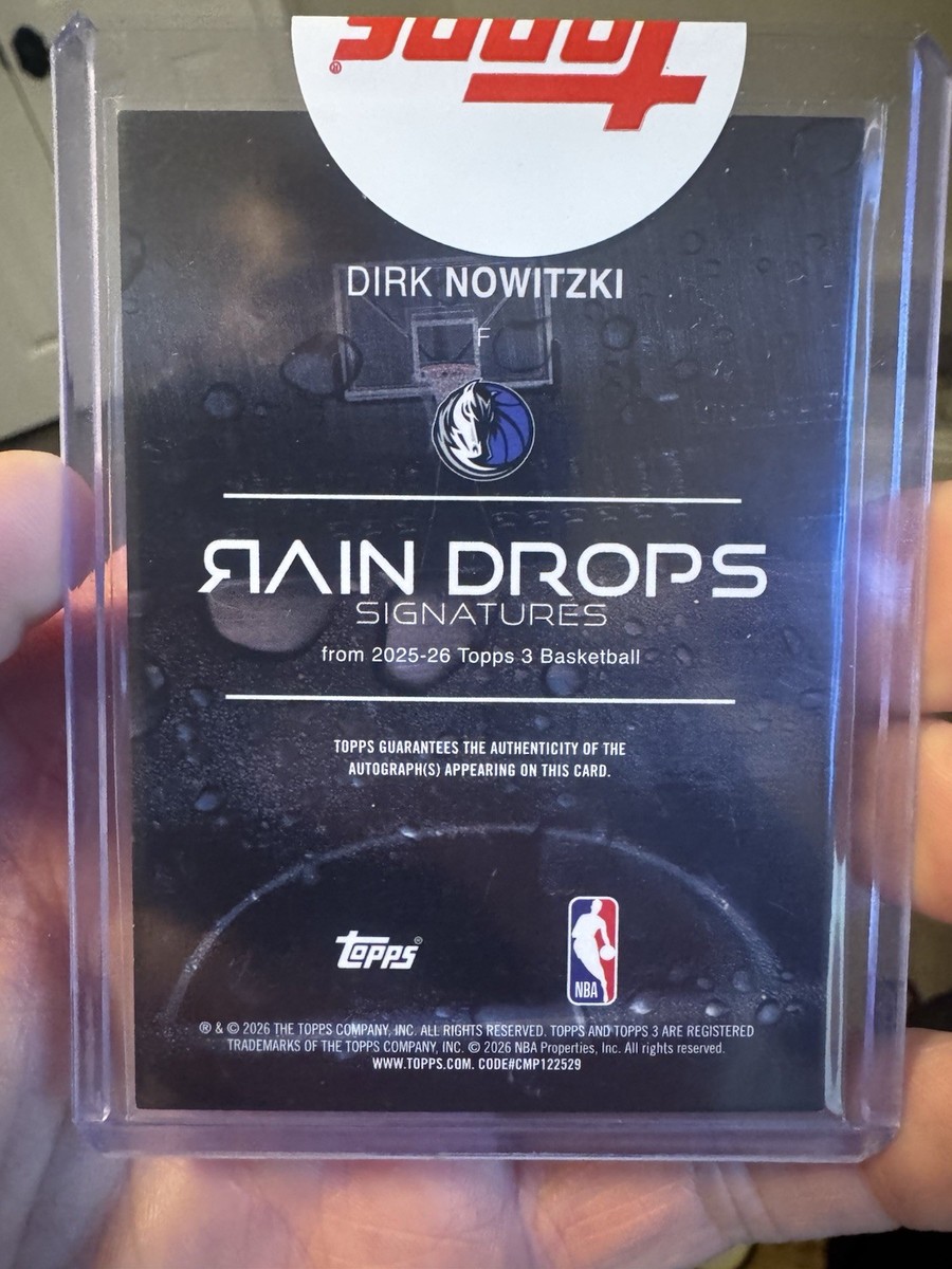 2025-26 Topps Three Dirk Nowitzki Raindrops Auto #/49 Mavericks | eBay