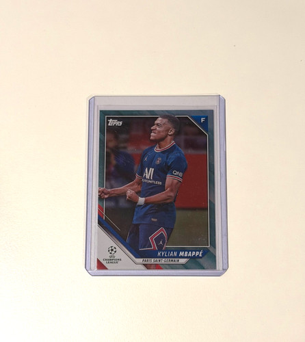 Kylian Mbappe /299, 2021-22 Topps UCL Aqua Foil /299