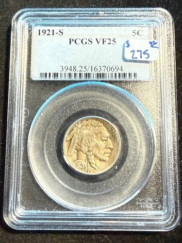 1921 S BUFFALO NICKEL PCGS VF25 694