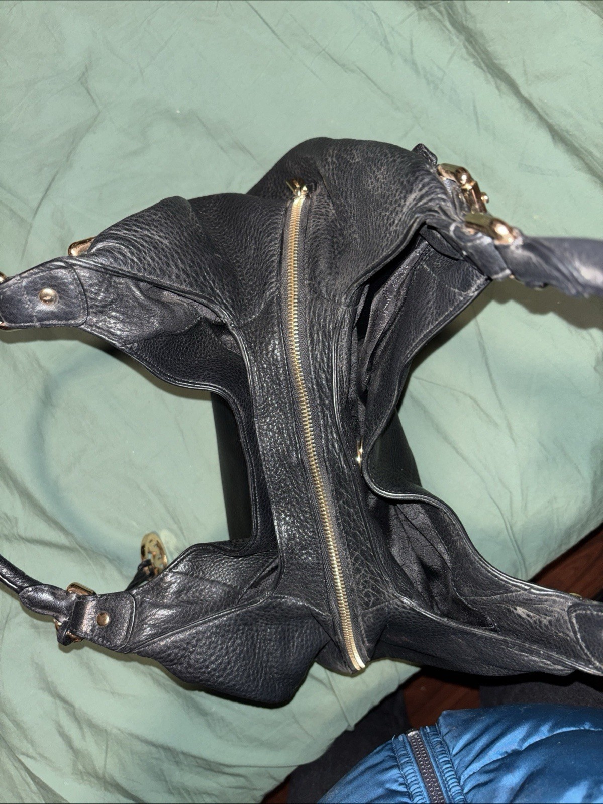 MICHAEL KORS BEDFORD BLACK LEATHER LARGE BELTED S… - image 16