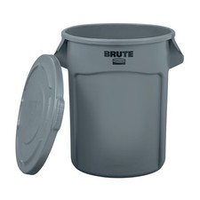 Rubbermaid Brute 32-Gallon Trash Can with Lid - Grey
