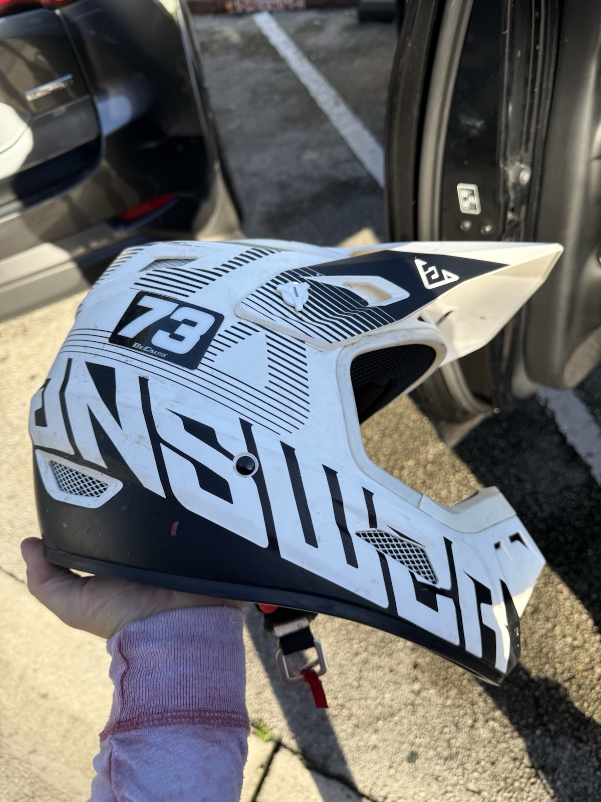 Answer Racing AR1 Bold Motor Helmet White Black MX Off-road ATV UTV BMX SMALL
