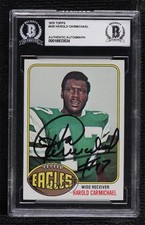 BAS 1976 Topps Harold Carmichael #425 BGS Authentic Auto HOF ow6