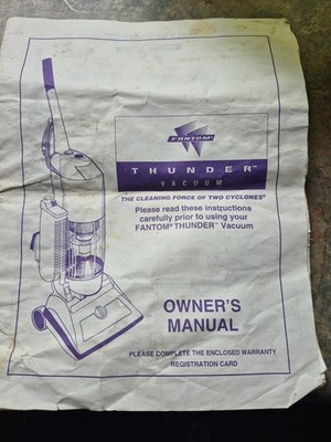 Fantom Thunder 12.0 Amps Upright Vacuum Cleaner Part original owners manual