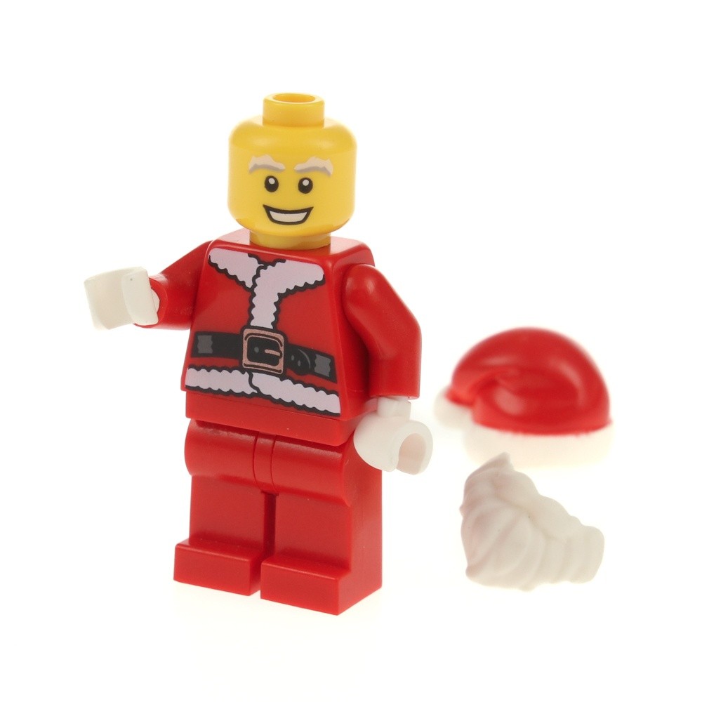 1x Lego Minifigures Series 8 Santa Claus Beard Hat Red 60099 Col08-10 Col122