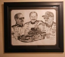 DALE EARNHARDT ROBERT STEPHEN SIMON NASCAR 28x24 LITHOGRAPH CAR #3 INTIMIDATOR