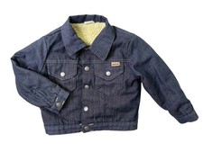 Vintage Sears Toughskins Sherpa Lined Denim Trucker Jean Jacket Boys Size 5