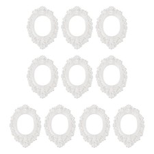 uxcell 10pcs Vintage Resin Picture Frames, Mini Tiny 0.9 x 0.8 inch, White