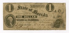 1861 Cr.9 $1 The State of FLORIDA Note - CIVIL WAR Era