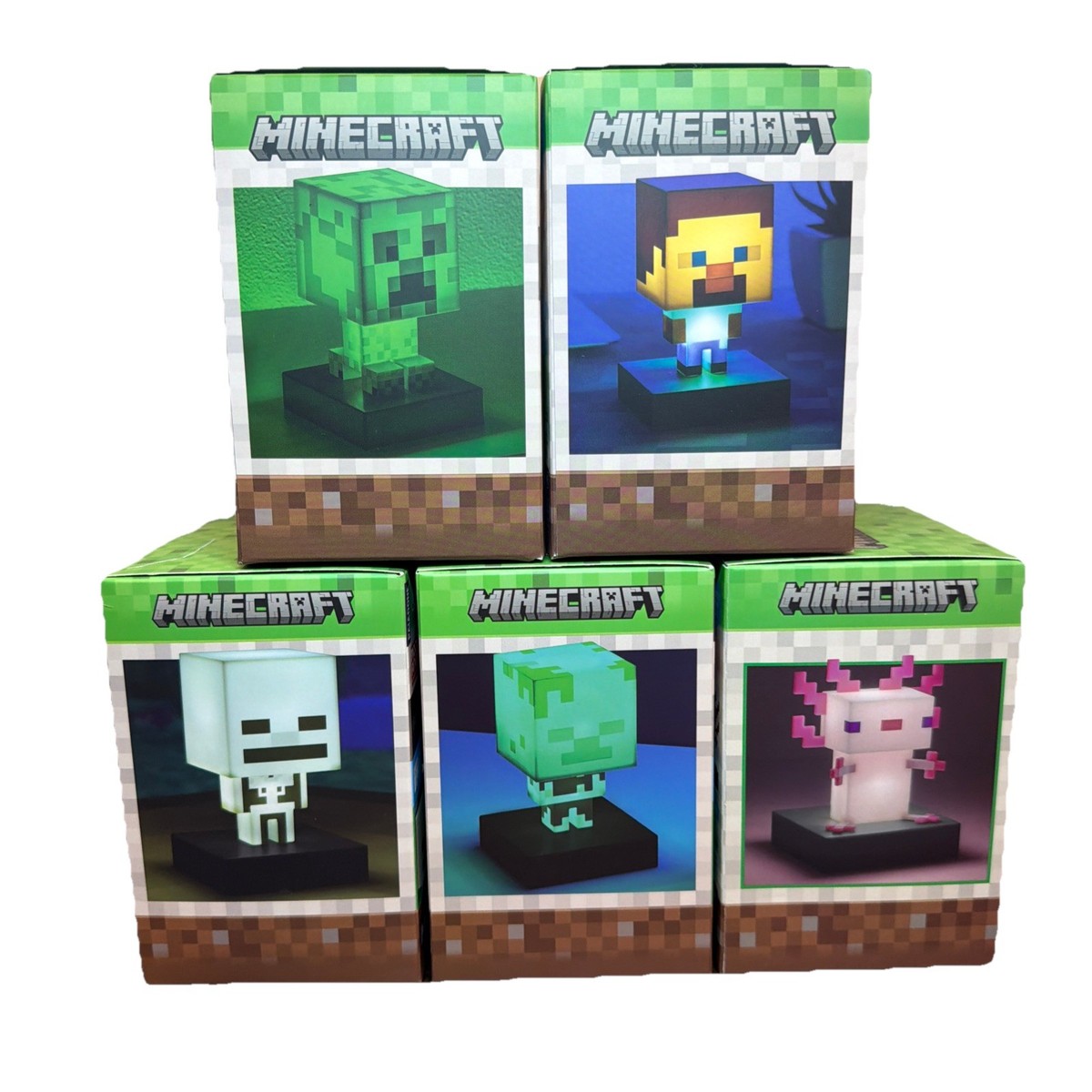 Paladone Icons Minecraft Set x5 Collectible Lights Drowned Creeper
