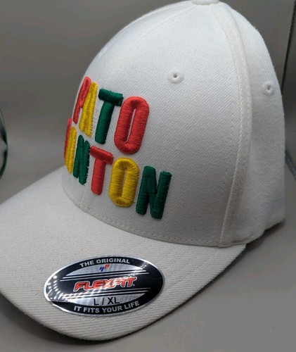 Gorra de béisbol PATO BANTON NEVER GIVE IN ajuste flexible gorra reggae roja dorada verde rasta - Imagen 3 de 8