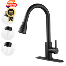 Oersitor Kitchen Faucet with Pull Down Sprayer Stainless Steel Single Black