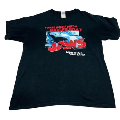 Jaws Shirts Mens Large Marthas Vineyard Black Youre Gonna Need A Bigger Boat