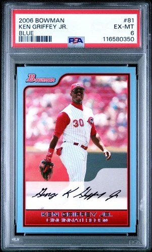 2006 Bowman Ken Griffey Jr #81 Blue /500 Psa 6