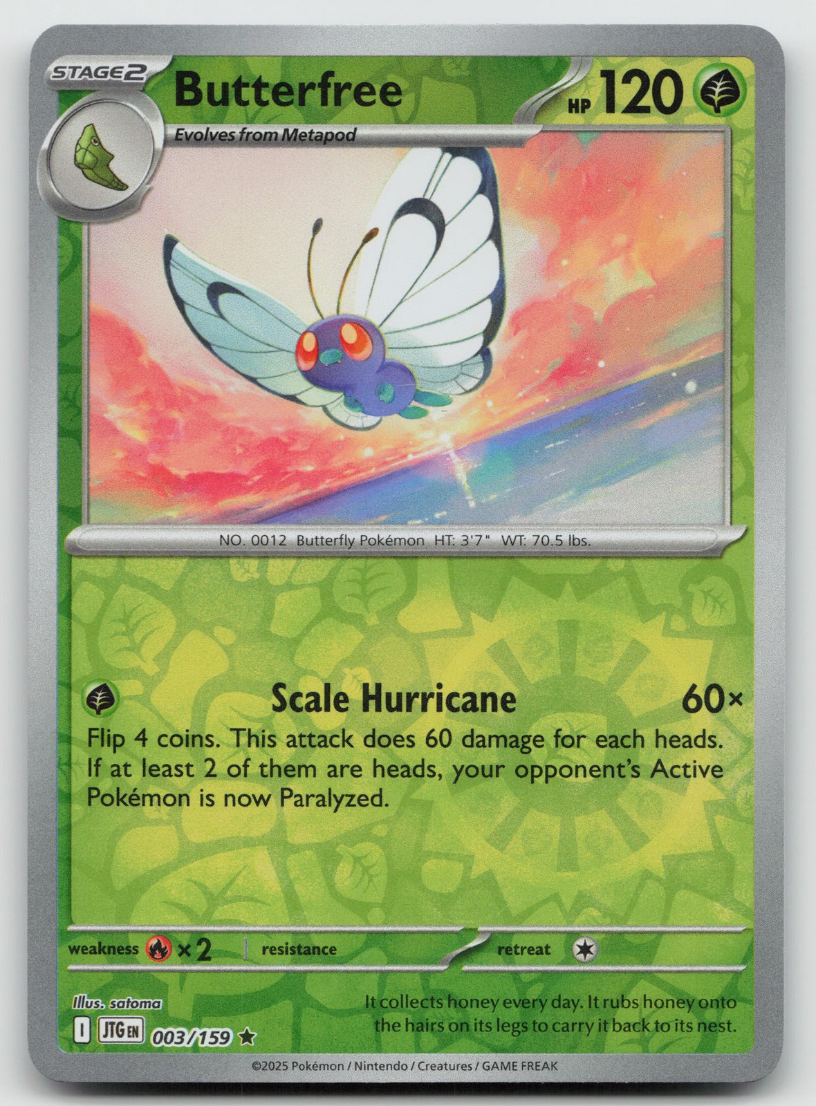 Butterfree Rare Reverse Holo SV09: Journey Together 003/159 NM