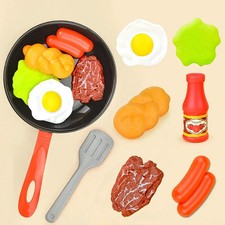 Kids Kitchen Pretend Play Cookware Set Pot Food Toy Gift for Boys Girls 8Pcs