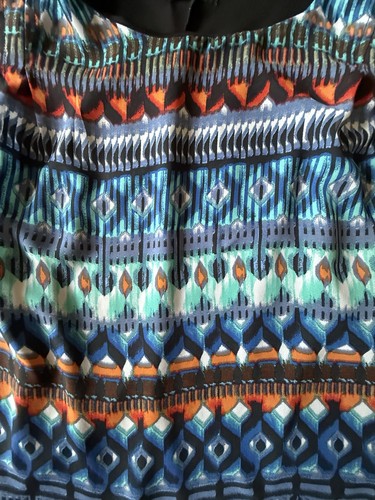 Cocomo Top Womens XL Colorful Geo Print Knit Artsy Boho Popover Blouse - Picture 4 of 13