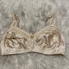 Amoena 34C Bra Beige Annabell Mastectomy Wireless Back Closure Pockets 2126