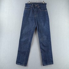 Vintage Levis Jeans Mens 28x30 Dark Blue Denim 505 Straight 80s Made in USA