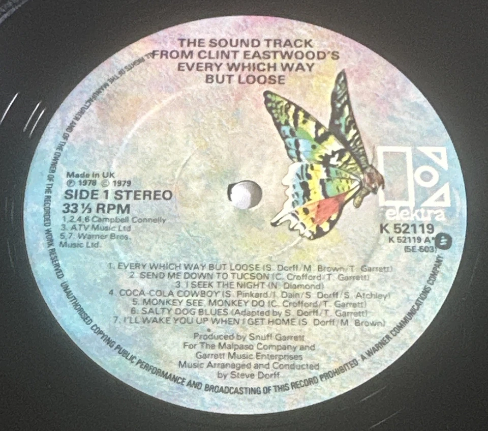 Clint Eastwood's Every Which Way But Loose Movie Soundtrack LP Album Vinyl EX/EX - Image 4 of 4