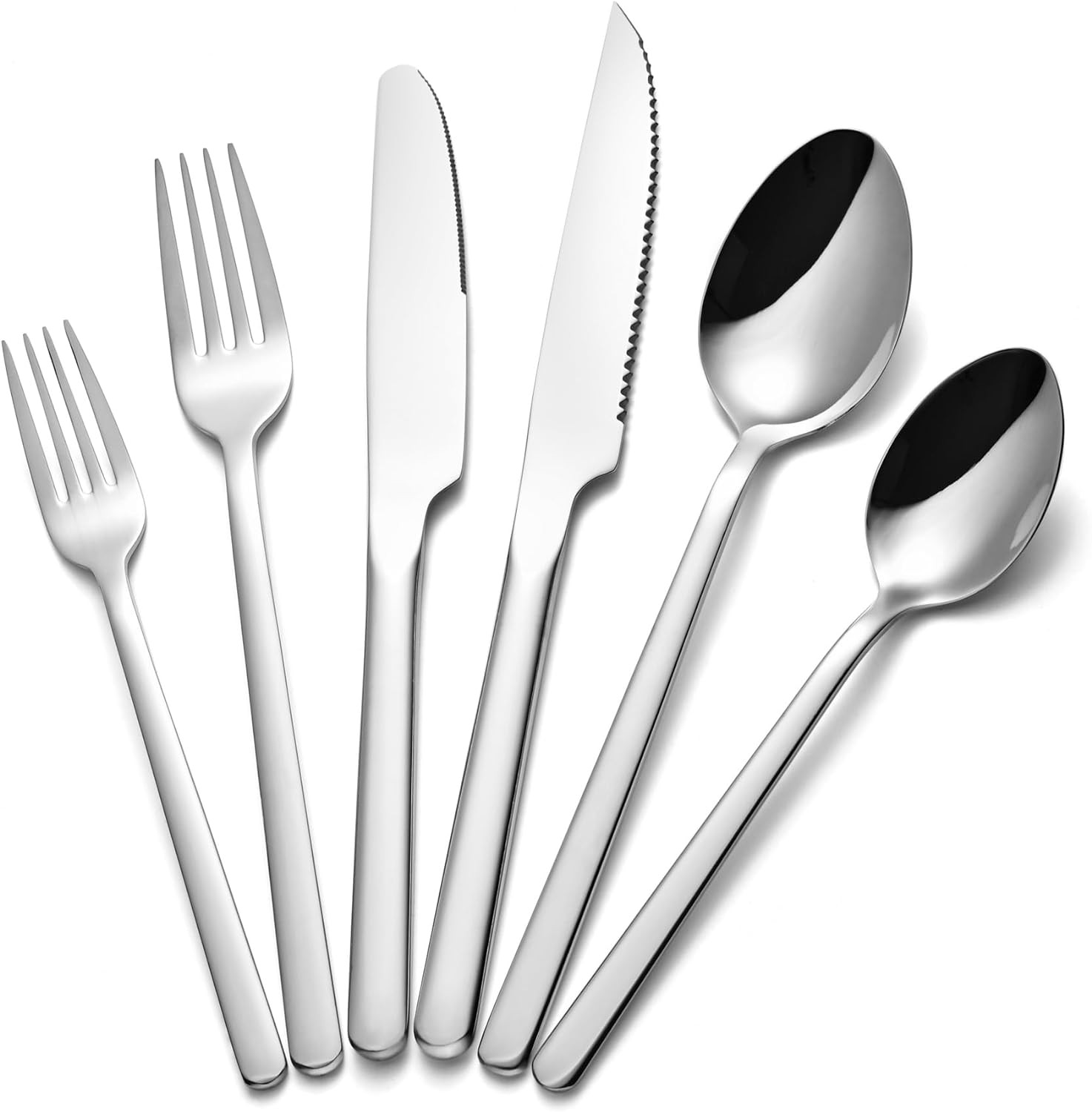 36-Piece Stainless Steel Flatware Set for 6 with Steak Knive