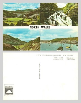 Alte Postkarte - Multi-View Nordwales Landschaften und Landschaft UNBESPIELT