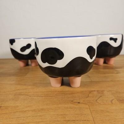 Ben & Jerry s Udderly Delicious Ice Cream Bowls Cow Print Set of 3  
