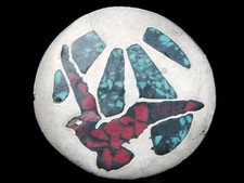 MJ17161 VINTAGE 1970s  BIRD  SUN RAYS  SOUTHWESTERN DESIGN BELT BUCKLE