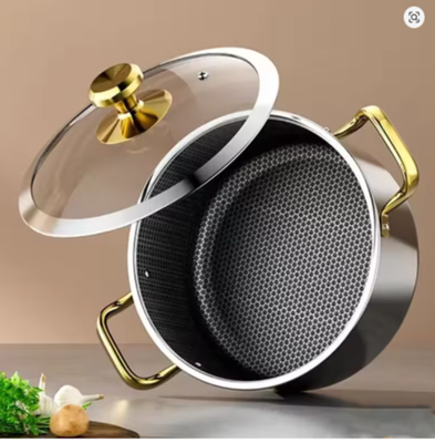 #ad #ad 304 Stainless Steel Soup Pot Honeycomb Non stick Universal Induction $66.56