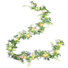 6 ft Easter Garland with Light Easter Decorations for Home Artificial Spring