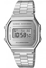 Casio Vintage Digital Full Silver Stainless Steel Unisex Watch A168WEM-7