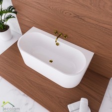 Vorwandbadewanne halb freistehende Badewanne 160 170 x75 180x80 cm Ablauf golden