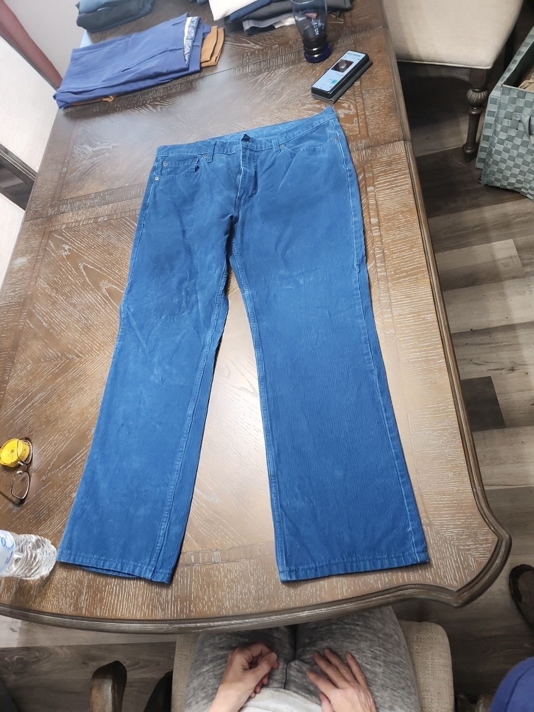 Levi Strauss Signature Pants Men, Corduroy, Loose Fit, Straight, Blue  38x32