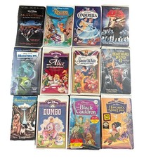 Lot Of 12 VHS Walt Disney Classic Pre-Owned Children Family Movies: 3 SEALED NEW