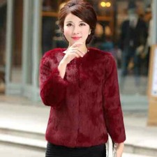 Giacca Donna Cappotto Pelliccia Ecologica Sintetica Morbida Corta Rosso 39142