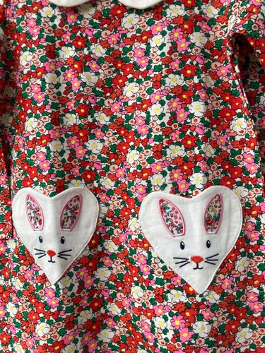 NEW Girls Dress-Floral-Heart Pockets-Cotton-Mini Boden Inspired Design Size 5 - Picture 3 of 4