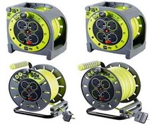 15m 25m 50m Extension Lead Masterplug Cord Proxt Handbag Case 4g Reel 4 Socket