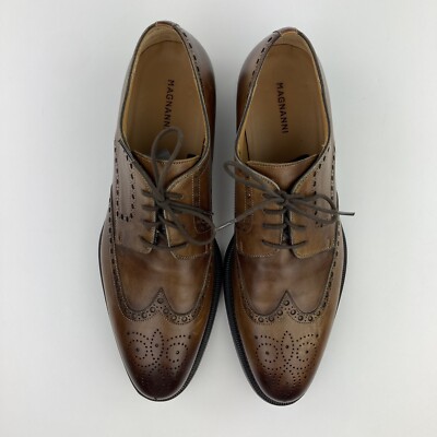 Magnanni Bosca Brown Leather Wingtip Oxford Shoes Men\'s Sz 8 Magnanni Brown Leather Bosca Wingtip Oxfords Dress Shoes  main image 4