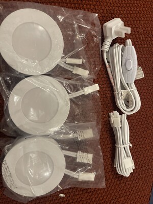 PROLINK by Jasco Plug-in LED Under Cabinet Puck Lights (3-Pack) Enbrighten 55214