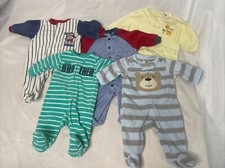 Lot Of 5 Boys Newborn Sleepers. EUC Fleece, Terry, Knit  5 