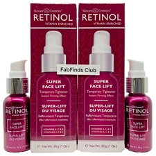 2x Retinol Super Face Lift Temporary Tightener Instant Firming Effect 1oz each.