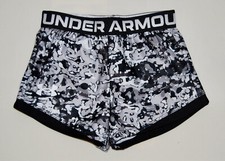 NWT Under armour Little Girls Black Print Play up Sport Shorts sz 4 5