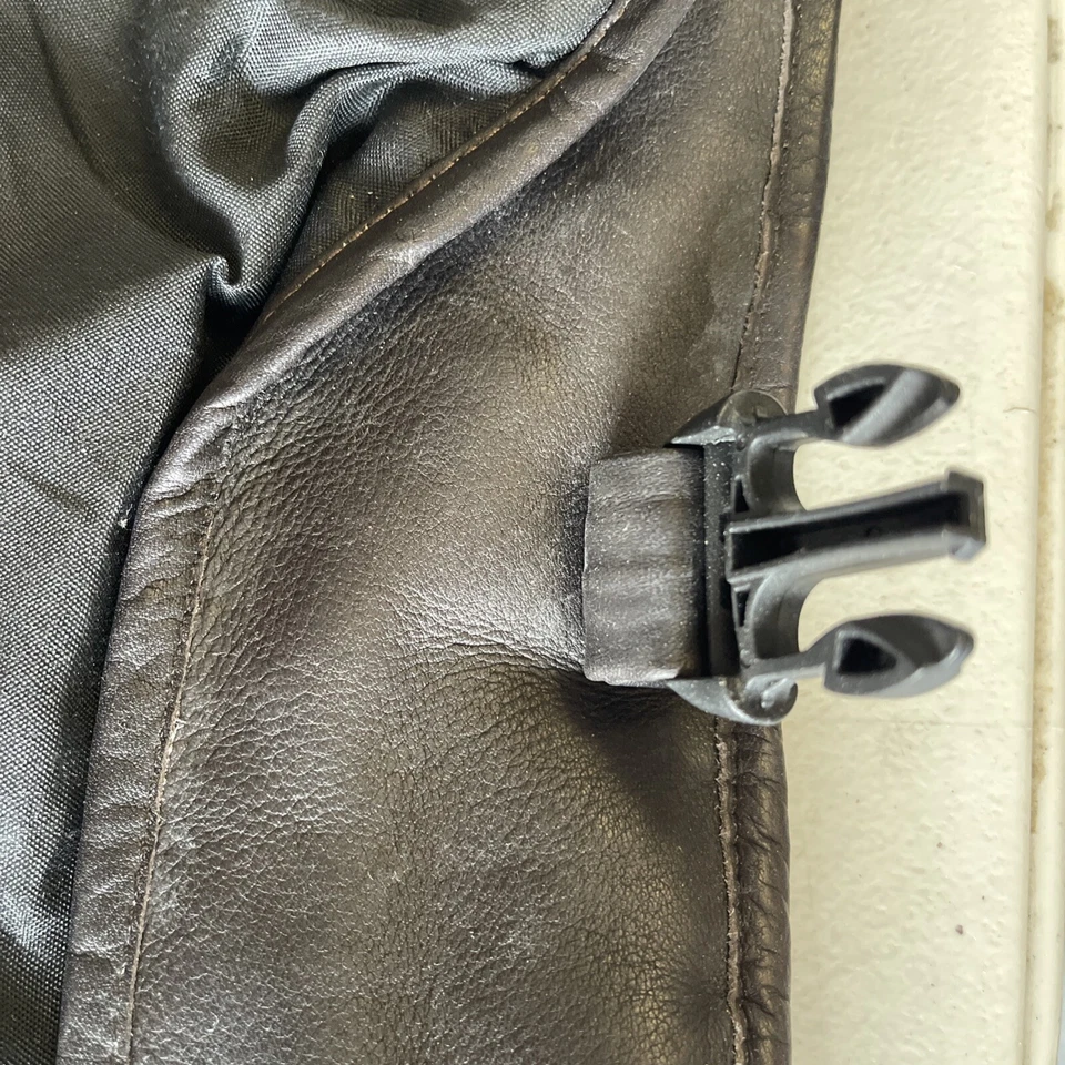 David King & Co. - Bolsa de vestuário de couro Boston 42 polegadas - Marrom escuro - Limpa - Imagem 3 de 4