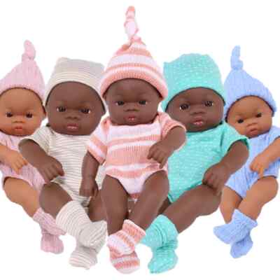 Realistische schwarze afrikanische Reborn Puppe Unisex weiche dunkle Haut Baby Neugeborene Kinder Spielzeug