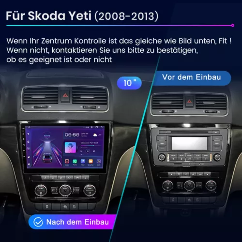 Für VW Skoda Yeti 2009-2017 32G Android 13 Autoradio CarPlay Kam Navi RDS DE - Bild 2 von 12