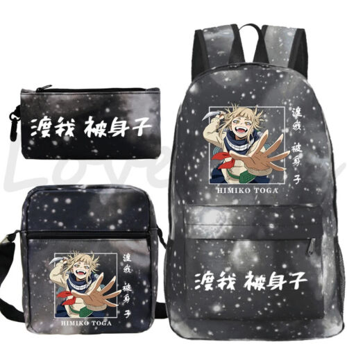 Mochila escolar My Hero Academia Himiko Toga 3 piezas mochilas mochila nueva - Imagen 25 de 32