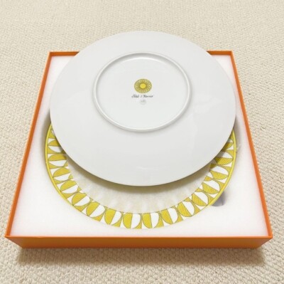 Hermes Soleil d'Hermes Dinner Plate Yellow Dish Tableware 2 set