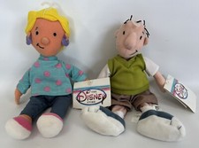 Vtg. Lot of 2 Disney Store Doug  Patti Mini Bean Bag Doll Plush 10". With tags