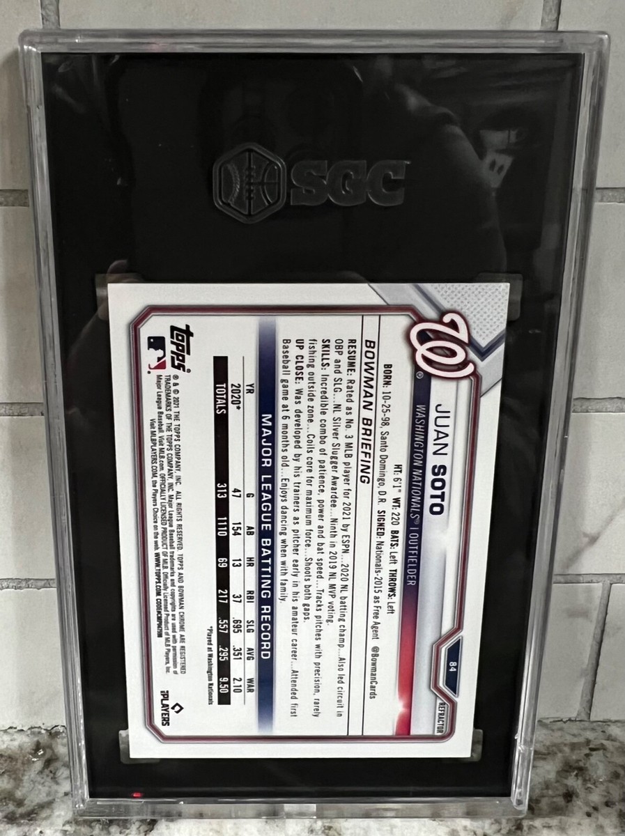 Juan Soto 2021 Bowman Chrome #84 Refractor #/499 Washington