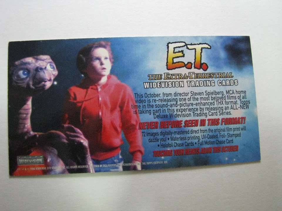 E.T. The Extra Terrestrial Movie Promo Card ET Topps 1996 - Image 2 of 2
